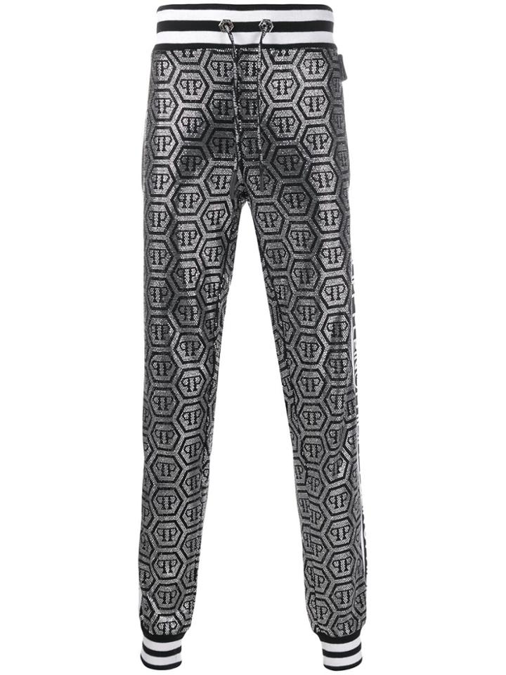 Philipp Plein Logo Drawstring Trousers - Silver