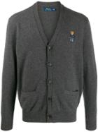 Polo Ralph Lauren Embroidered Bear Cardigan - Grey