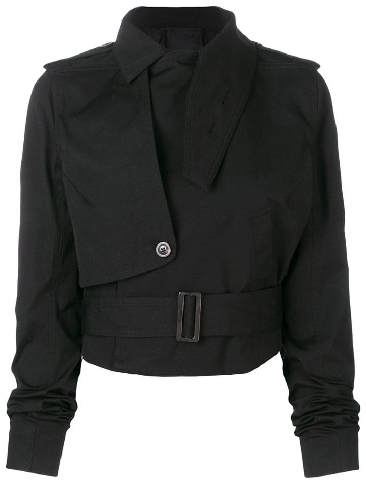 Rick Owens Asymmetric Cropped Jacket - Black
