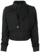 Rick Owens Asymmetric Cropped Jacket - Black