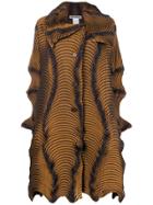 Issey Miyake Wave Textured Coat - Brown