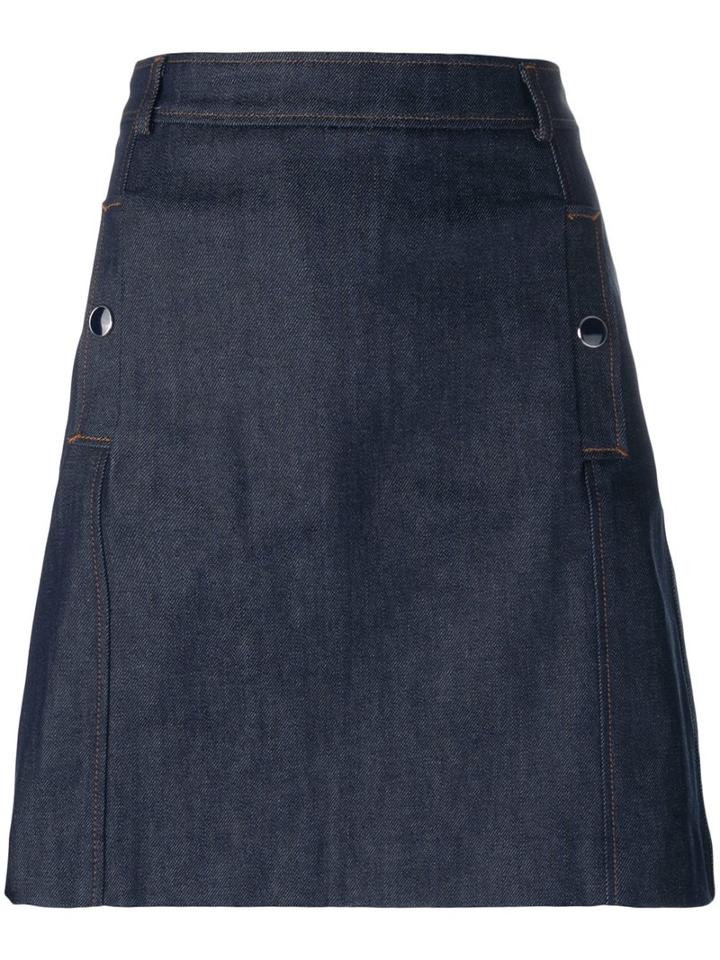 Vanessa Seward Austin Skirt, Women's, Size: 36, Blue, Polyurethane/cotton