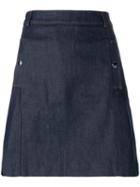 Vanessa Seward Austin Skirt, Women's, Size: 36, Blue, Polyurethane/cotton