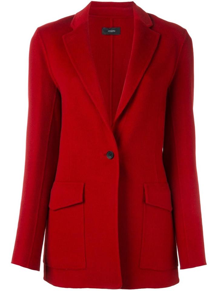 Joseph Single Breasted Blazer, Women's, Size: 42, Red, Cashmere/wool