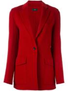 Joseph Single Breasted Blazer, Women's, Size: 42, Red, Cashmere/wool