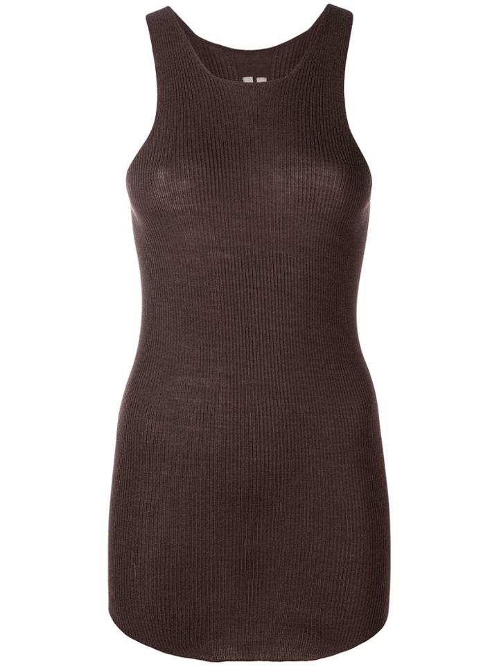 Rick Owens Long Racerback Tank Top - Brown