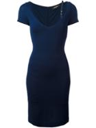 Dsquared2 Deep V-neck Dress, Women's, Size: Small, Blue, Polyamide/spandex/elastane/viscose
