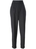 Moschino Vintage Pinstriped Trousers, Women's, Size: 44, Grey