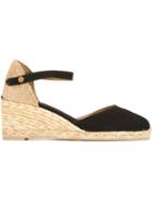 Castañer Wedged Espadrilles, Women's, Size: 40, Black, Cotton/jute/rubber