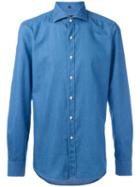 Fay Slim-fit Denim Shirt, Men's, Size: 39, Blue, Cotton