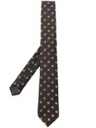 Z Zegna Polka-dot Embroidered Tie - Brown