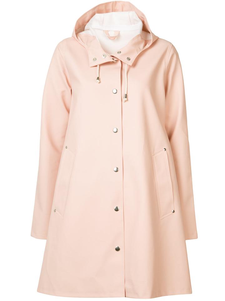 Stutterheim - Flare Hooded Raincoat - Women - Cotton/polyester/pvc - Xs, Pink/purple, Cotton/polyester/pvc