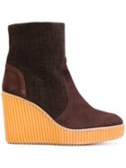 Castañer Fitted Wedge Boots - Brown