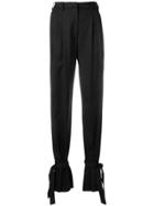 Attico High Waisted Ankle Tie Trousers - Black