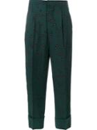Marni - Leaf Print Cropped Trousers - Women - Viscose - 44, Women's, Green, Viscose