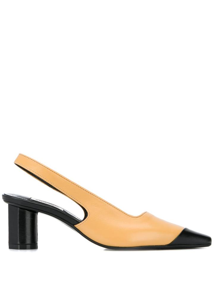 Salondeju Contrast Toe Cap Pumps - Black