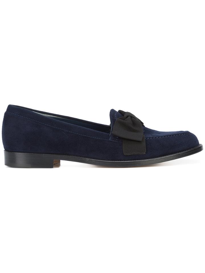 Manolo Blahnik Aldena Bow Loafers - Blue