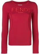 Fendi Long-sleeve Logo T-shirt - Red