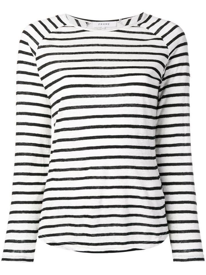 Frame Longsleeved Striped Jumper - White