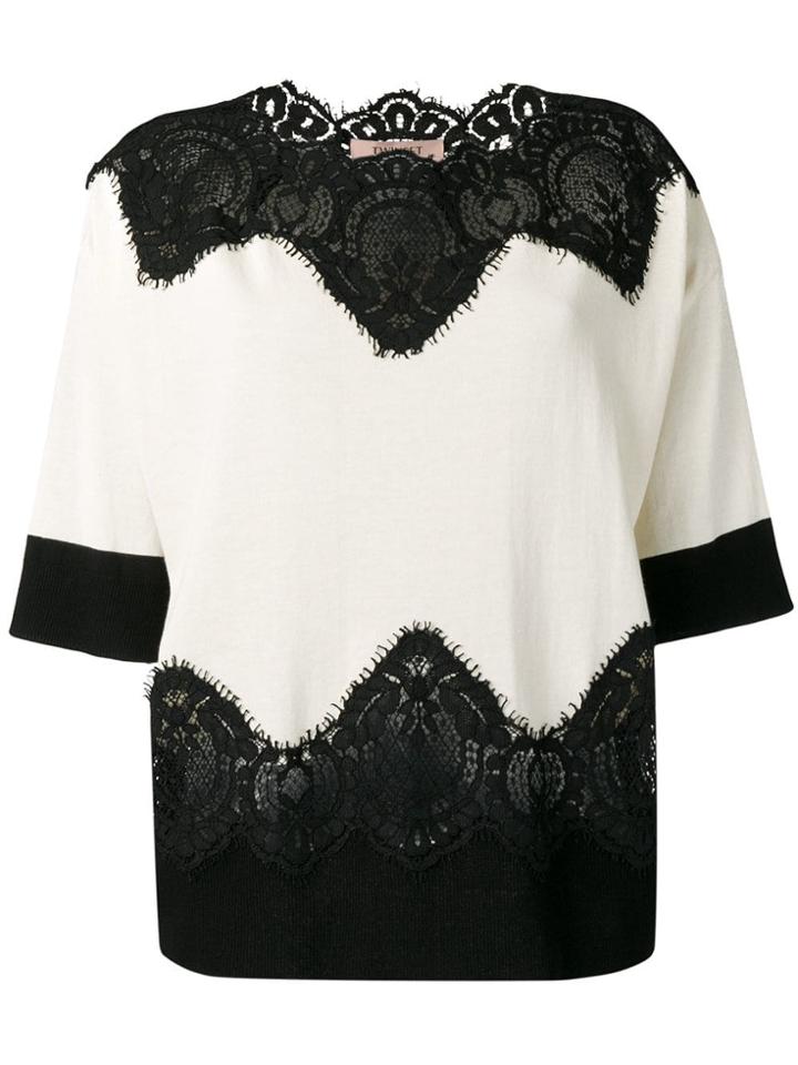 Twin-set Lace Panel Blouse - White