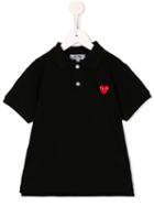 Comme Des Garçons Play Kids Embroidered Logo Polo Shirt, Boy's, Size: 6 Yrs, Black