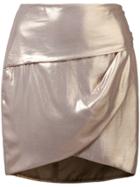 Michelle Mason Gathered Mini Skirt - Metallic