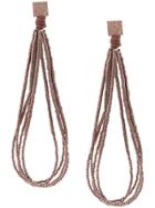 Brunello Cucinelli Hammered Bead Earrings - Brown