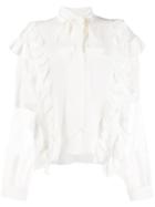 Faith Connexion Lace Panelled Silk Blouse - White