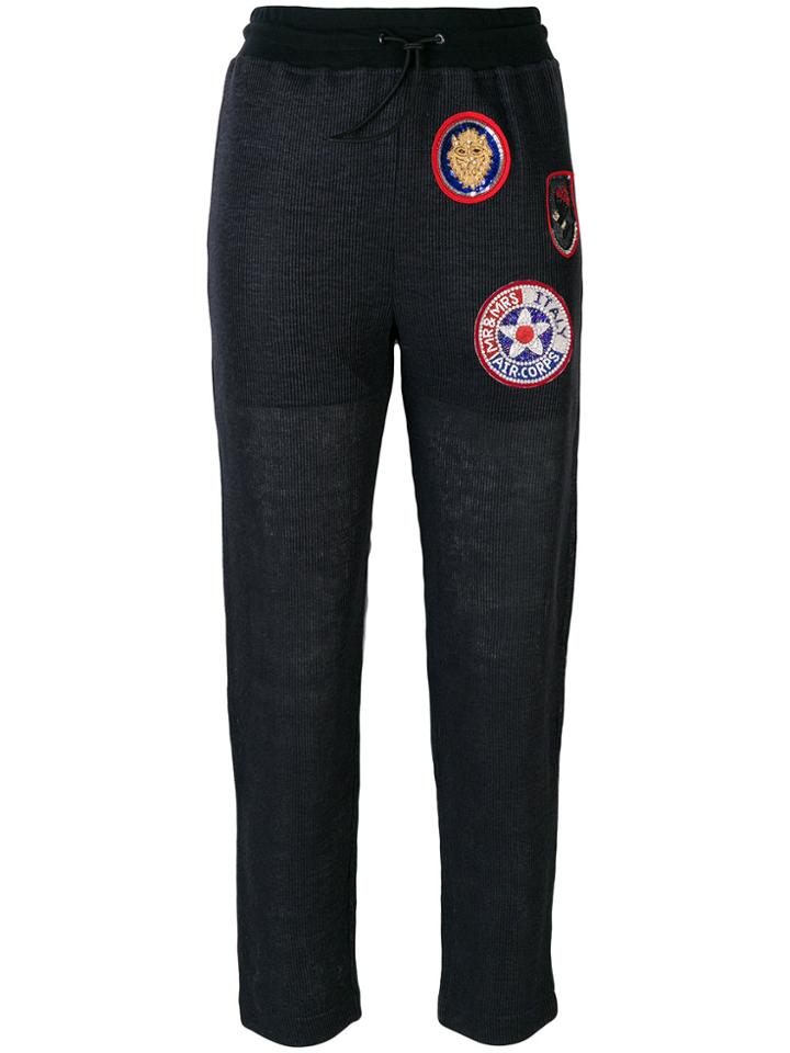 Mr & Mrs Italy Patched Slim Trousers - Blue