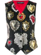 Dolce & Gabbana Heart Motif Waistcoat - Black