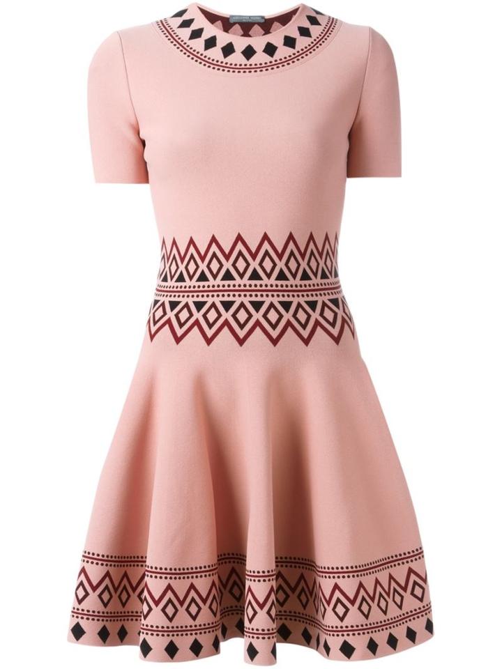 Alexander Mcqueen Patterned A-line Dress, Women's, Size: Medium, Pink/purple, Viscose/polyester/polyamide/spandex/elastane