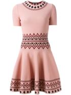 Alexander Mcqueen Patterned A-line Dress, Women's, Size: Medium, Pink/purple, Viscose/polyester/polyamide/spandex/elastane