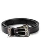 Western Buckle Belt, Men's, Size: 95, Black, Calf Leather, Saint Laurent