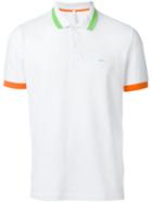 Sun 68 Collar And Sleeve Detail 'righe Fluo' Polo Shirt