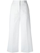 Rochas Cropped Trousers, Women's, Size: 42, White, Cotton/spandex/elastane