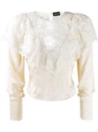 Magda Butrym Lace Frill Blouse - Neutrals