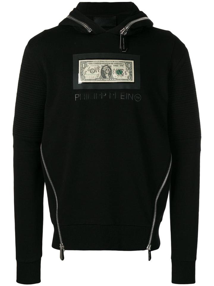 Philipp Plein Dollar Bill Hoodie - Black