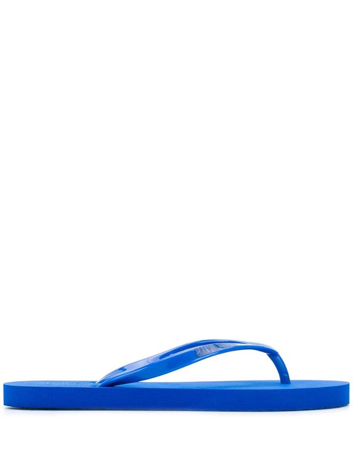 Calvin Klein Logo Flip Flops - Blue