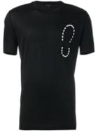 Lanvin Embroidered Footstep T-shirt, Men's, Size: Large, Black, Cotton/cork