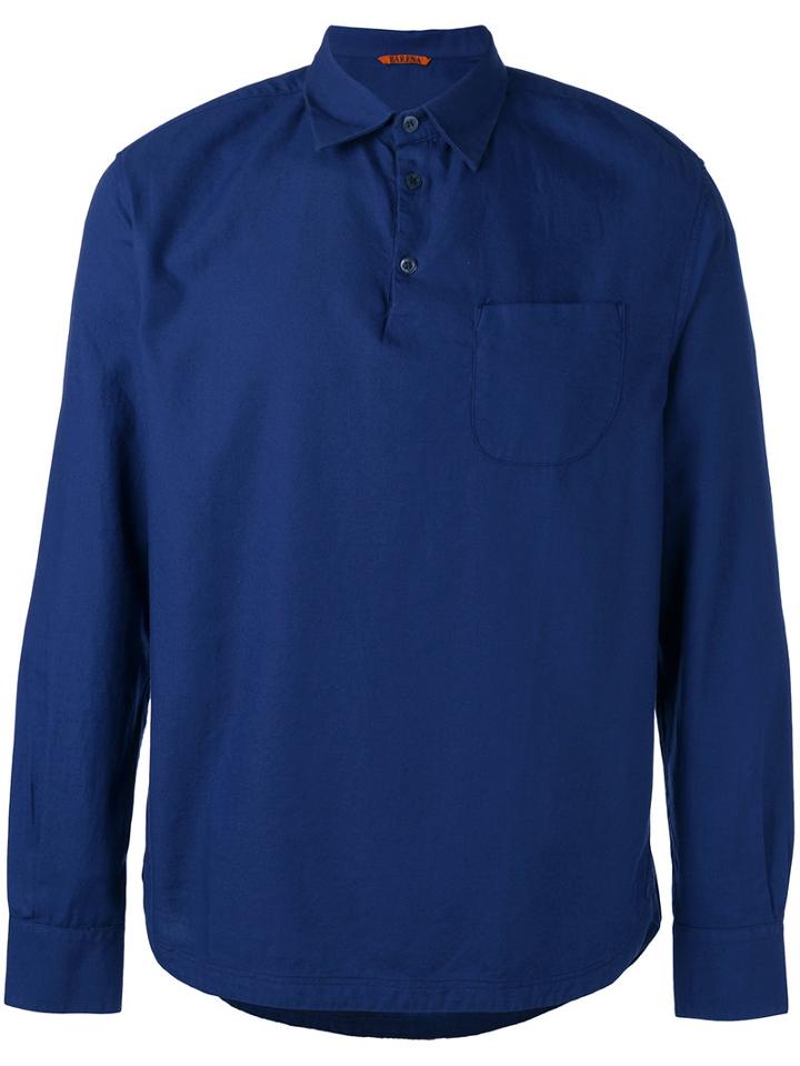 Barena - Half-placket Shirt - Men - Cotton - 48, Blue, Cotton