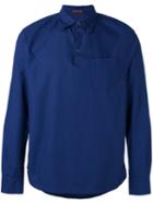 Barena - Half-placket Shirt - Men - Cotton - 48, Blue, Cotton