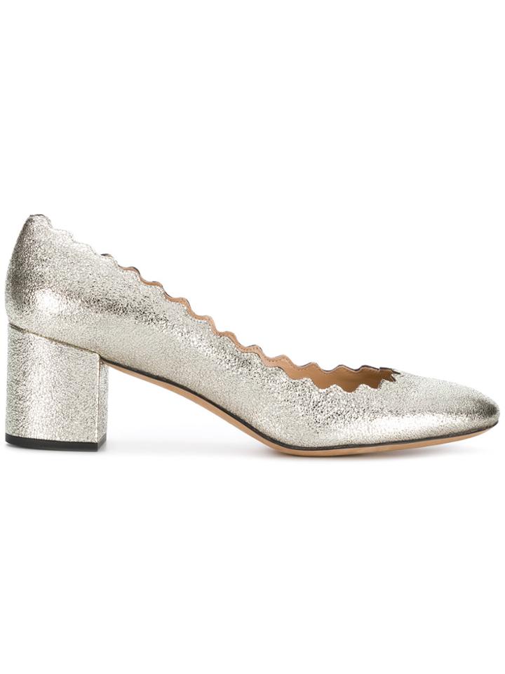 Chloé Lauren Block Heel Pumps - Metallic