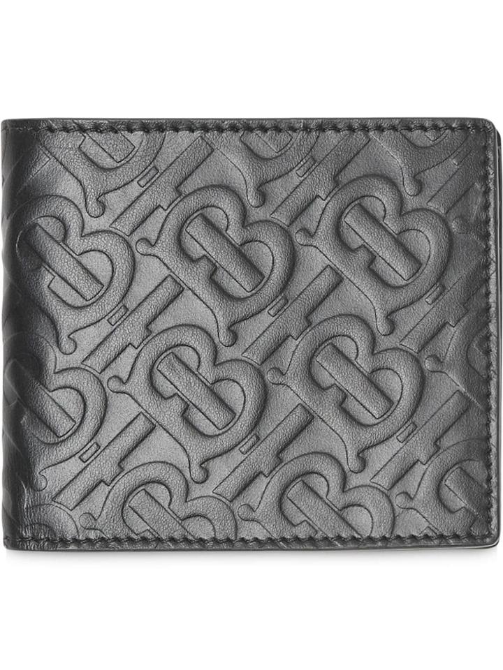 Burberry Monogram Leather International Bifold Wallet - Black