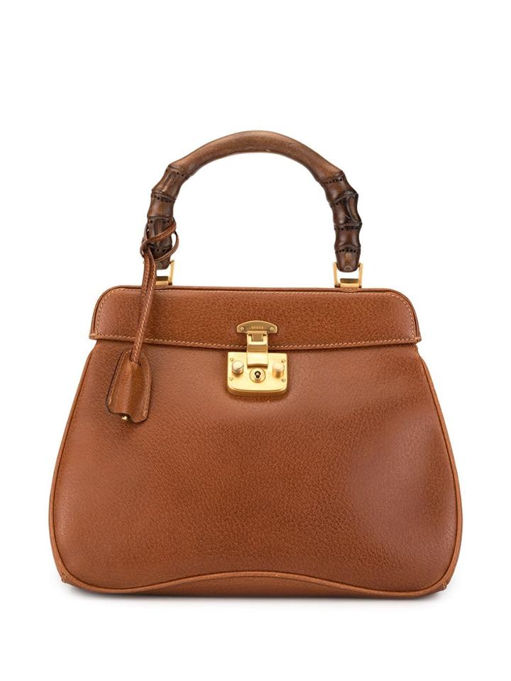 Gucci Pre-owned Bamboo Line Lady Lock Tote - Brown