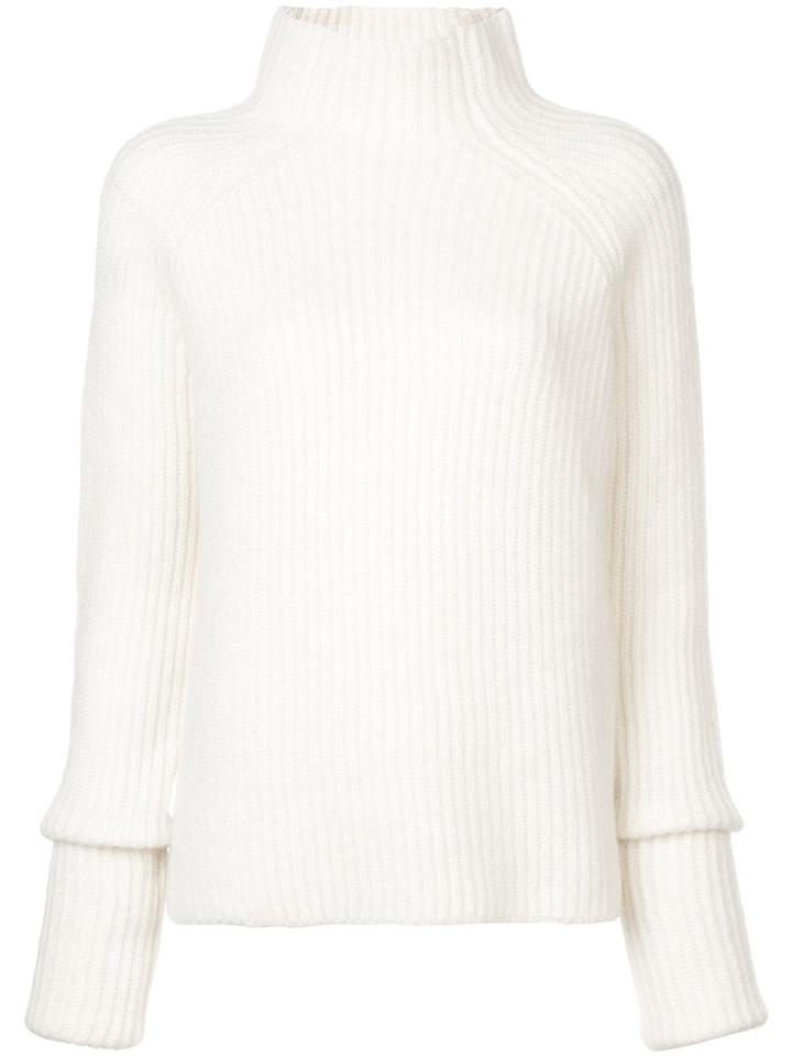 Sally Lapointe Turtleneck Ribbed Knit Jumper - White