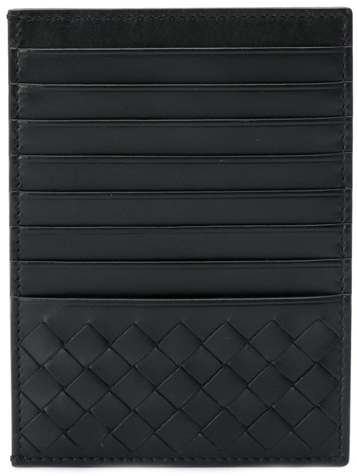 Bottega Veneta Nero Intrecciato Calf Card Case - Black