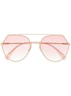 Fendi Eyewear Aviator Sunglasses - Gold