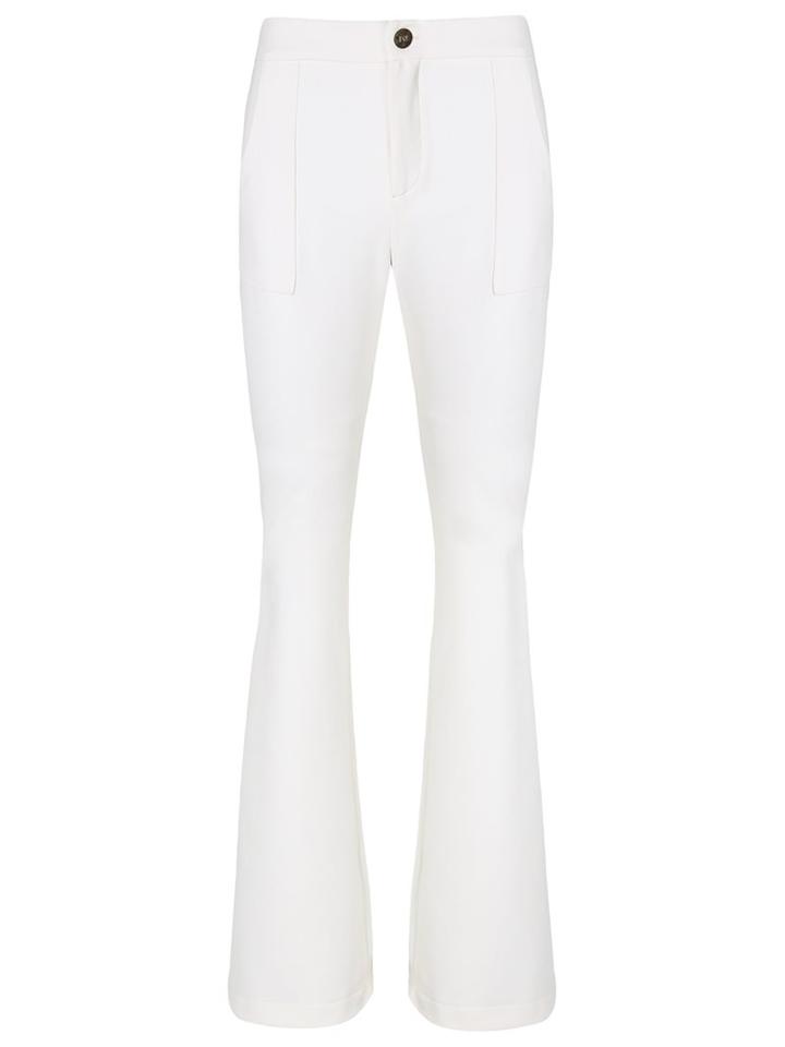 Lilly Sarti Flared Trousers, Women's, Size: 36, White, Elastodiene/polyester
