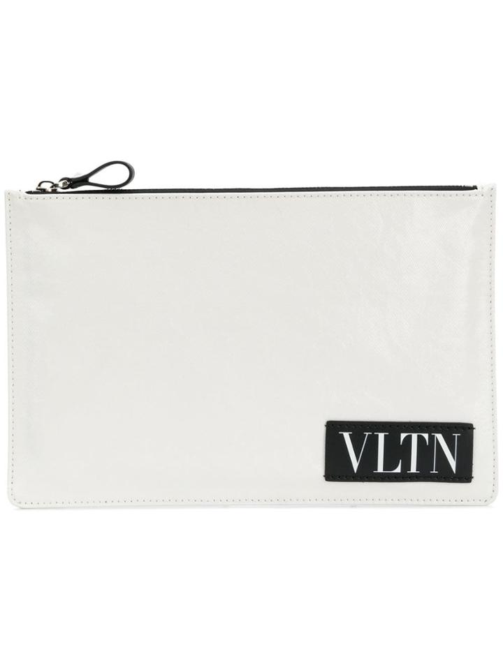 Valentino Valentino - Man - Large Flat Pouch Vltn - White