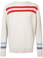 The Elder Statesman Cashmere Striped Jumper, Adult Unisex, Size: Xs, White, Cashmere